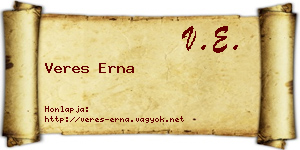 Veres Erna névjegykártya